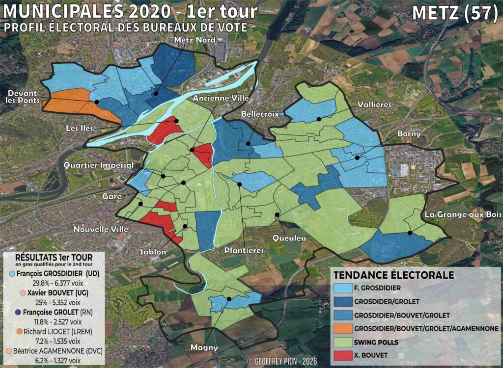 carte électorale bureaux de vote metz lorrain swing polls municipales 2020 geoffrey pion grosdidider