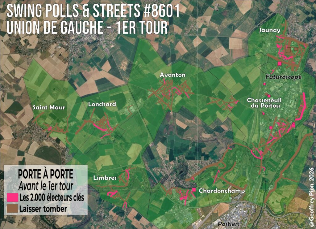 Ciblage des 2.000 électeurs clés pour le porte-à-porte de l'union de la gauche avant le premier tour des législatives dans la zone du Futuroscope, première circonscription de la Vienne