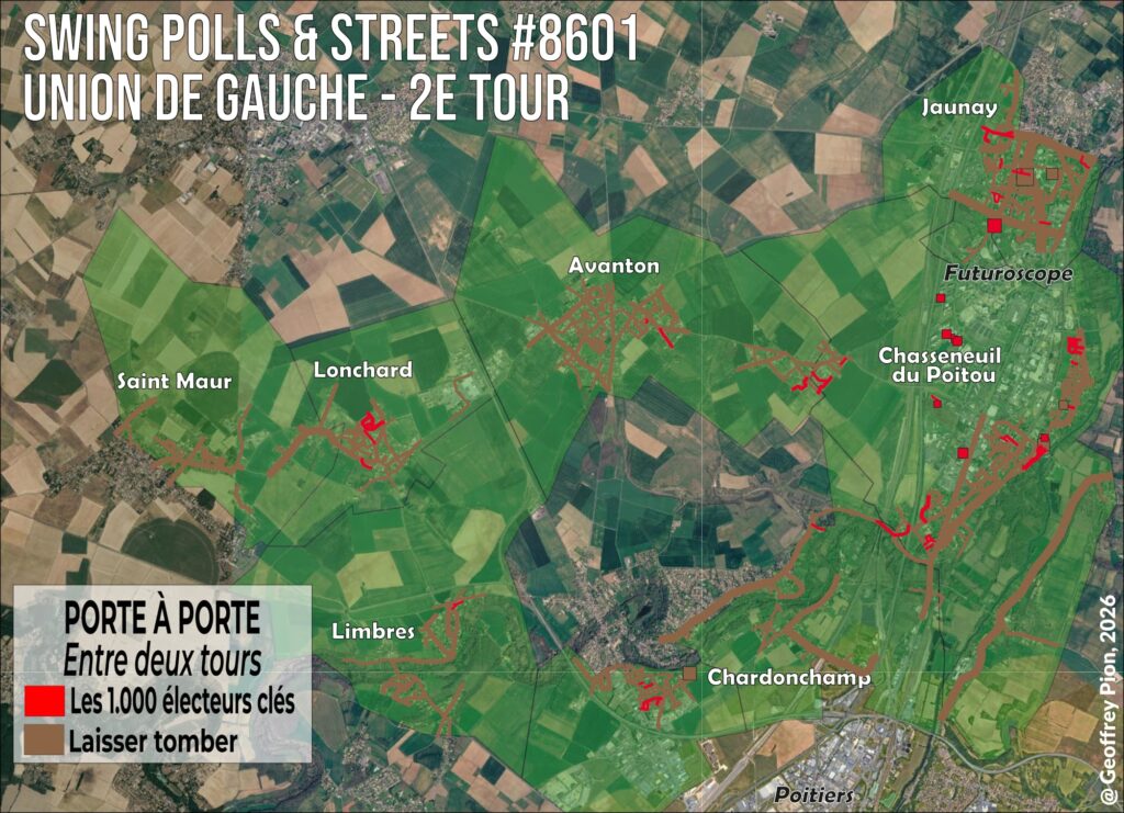 Ciblage des 1.000 électeurs clés pour le porte-à-porte de l'union de la gauche pendant l'entre-deux-tours des législatives dans la zone du Futuroscope, première circonscription de la Vienne